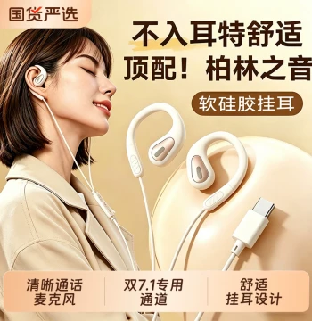 Berlin Wired Earphones Type-C Interface Open-Ear Clip-On Style Compatible with Huawei/Honor/vivo/oppo Phones