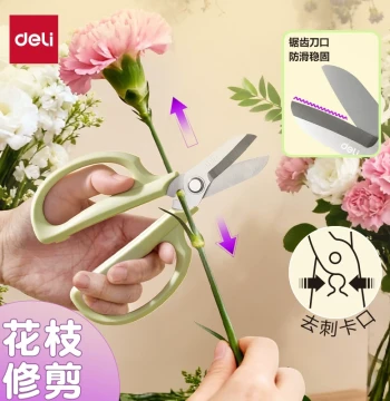 Deli Flower Pruning Shears, Gardening Floral Scissors for Fresh Flower Arrangement, Household Plant and Branch Trimming, Specialized Tool for Florists