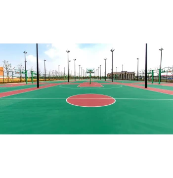Silicon PU Court Construction Fitness Trail Outdoor Plastic Badminton Court Flooring Material Basketball Indoor Court Surface