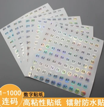 Nail Polish Gel Bottle Number Stickers, Cup Code Labels, 1cm Round Laser Encoding Stickers for Photo Albums