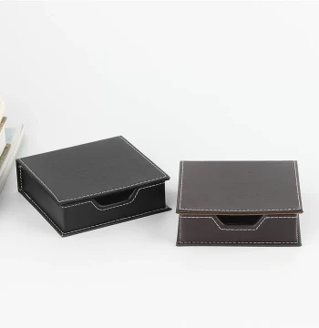 Business Leather Memo Box Holder Note Paper Box Note Stand Sticky Note Small Card Box Cute Ornament Customization
