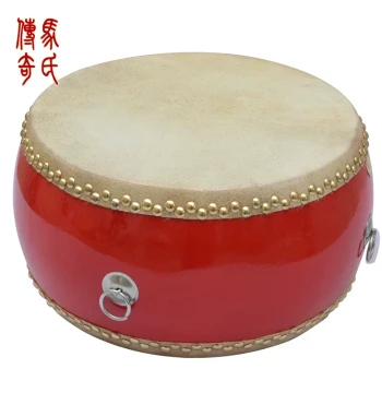 Mashi Chuanqi 10-Inch Cowhide Tang Drum – 1-Chi Top-Grade Leather Ceremonial Drum with Approx. 33CM Diameter, Red Festival Drum