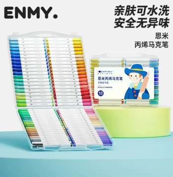 Enmy Acrylic Markers Specially for Elementary Students Non-Bleeding Layerable 36 Colors 24 Colors Children 48 Colors Watercolor Pens 80 Colors Dual-Tip Washable Kindergarten Colored Art Drawing Pens Enmy Core