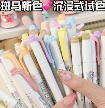 New Colors Japan ZEBRA Official WKT7 Mildliner Highlighter Set - Dual-Tip Pastel Markers for Students to Highlight Key Points (35 Colors)