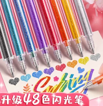 Colorful Highlighter Flash Pen Glowing Sparkly Gel Pen Quicksilver Light Color-Changing Journaling Dedicated Pearlescent Marker Children Fluorescent Note-Taking Shiny Outline Glitter Watercolor Pen