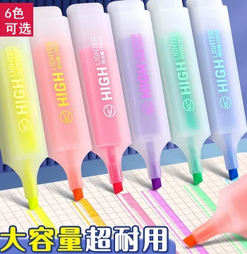 Note Highlighter, Candy-Colored Marker Pen, Student Sign Pen, Colorful Thick Stroke for Key Points, Korean Fresh Style Highlighter