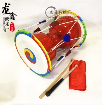 Free Shipping Premium Korean Long Drum, Floral Drum, Staff Drum, Painted Drum, Adult Dance Prop, Children's Musical Instrument