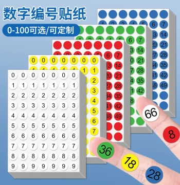 Number Stickers 1-100, Small Round Colored Self-Adhesive Labels, Waterproof Numbering Stickers from 1 to 10, Self-Stick with Back Adhesive, Round Dot Number Notes for Classification and Ordering