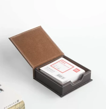 Business Leather Memo Box Holder, Note Paper Box, Note Stand, Sticky Note Small Card Box, Cute Ornament Customization