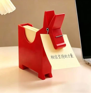 Cute Pony Sticky Note Holder Ornament, Business Card Holder, Desktop Memo Clip, Office and Student Daily Storage Box