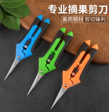 Fruit Picking Shears - Heavy-Duty Pruning Scissors for Gardening, Fruit Thinning, Floral Art, Grapes, and Longan Harvesting