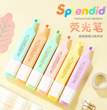6-Color Highlighters for Students, Durable and Odorless, Large Capacity Colored Highlighters for Emphasizing Key Points, Colored Marker Pens