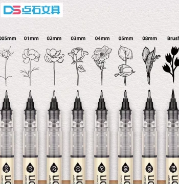 Dianshi Self-Controlled Ink Fineliner Pens, Quick-Drying Waterproof Drawing Micron Pens, Hand-Drawn Student-Specific Liquid-Ink Manga Outlining Pens