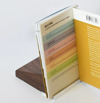 Lvju RPL Original Solid Wood and Aluminum Label Card Holder Walnut Display Window Information Showcase Business Card Storage Stand