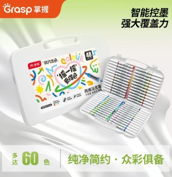 GRASP Liquid Ink Soft-Tip Acrylic Markers: Single Pen Color Selection for Touch-Up, Opaque Layering; 60/80 Colors for Students, Children, and Art Majors