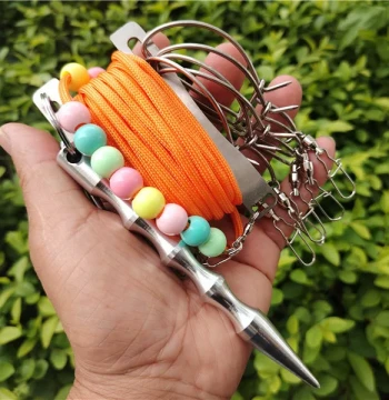 DIY Lure Fish Lock, Portable Fish Gripper, Umbrella Cord Hook for Large Fish, Telescopic Clip, Fishing Gear