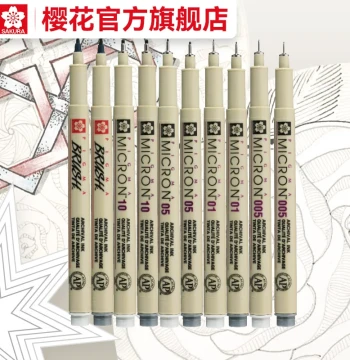 Official Flagship Store: Sakura XSDK Gray Series Fineliner Pens. Waterproof, Smudge-Proof Drawing Pens for Professional Manga, Art, and Anime Illustration.