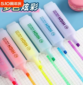 Large Capacity Highlighters for Marking Key Points, Non-Smearing and Non-Bleeding, Dedicated Colored Marker Pens for Student Note-Taking