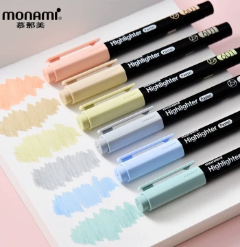 New Korean Monami 601 Morandi Highlighter – Pastel Color Marker for Students, Key Point Marking, Aesthetic Note-Taking, Fade-Resistant