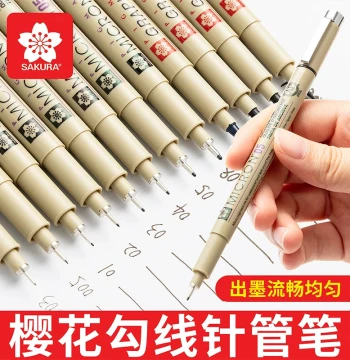 Japan Sakura Pigma Micron Fineliners - Art Specialized Waterproof Drawing and Outline Pen Set for Students, Hand-Drawn Comics, 0.1mm Sketching and Anime Border Pens