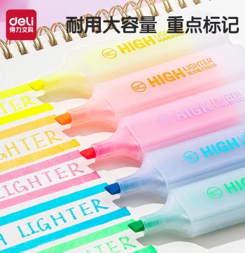 Deli Highlighters for Elementary Students, Key Point Markers with Layering Capability, Yellow and Multi-Colors for Junior High Notes, Handwritten Newspapers, and Journals, High-Value Instagram Style, Large Capacity, Non-Toxic, Smudge-Resistant