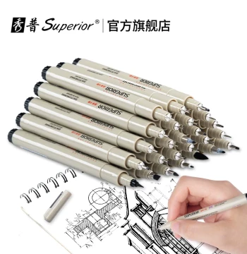 Superior Fulekale Waterproof Liner Pens 806E Black Color Fineliners Art Special Hand Drawing Manga Anime Outlining Markers Calligraphy Simple Sketch Pens