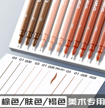 croma Brown Technical Pens – Professional Liners for Sketching, Manga, Anime, Watercolor, Waterproof Drawing & Illustration Tools