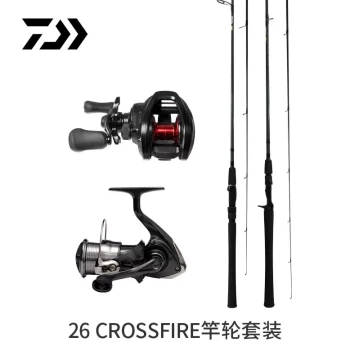 DAIWA New CROSSFIRE Beginner Spinning Rod and Reel Combo, Long-Cast All-Purpose Lure Fishing Set