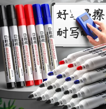 Erasable Whiteboard Markers for Teachers Water-Based Black Non-Toxic Colored Red Blue for Children Chalkboard Drawing Board Writing Board Easy-Erase Large Tip Water-Based Note Marker Pen Dedicated Erasable Whiteboard Pen Thick Tip