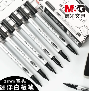 M&G Dry-Erase Markers, Non-Toxic for Kids, Extra-Fine Tip Mini Erasable Markers, Refillable Fine-Tip Blackboard Pens, AWM25602 Colored Water-Based Markers for Students