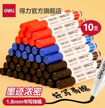 Deli Whiteboard Markers for Training and Conference Rooms - Smooth Writing, Easy Erasing, Large Capacity Ink, Chisel Tip for Teachers and Office Use