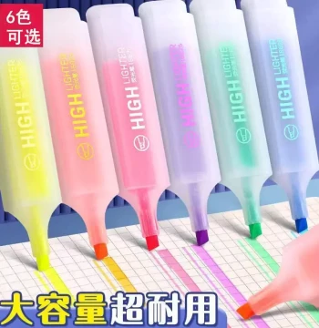Notebook Highlighter Candy Color Marker Pen Student Marker Pen Colored Broad Tip Key Point Highlighter Korean Fresh Style Highlighter