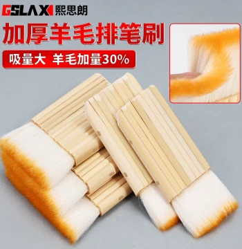 Wool Flat Brush for Calligraphy, Painting, Mounting Materials, Thickened Wool Tube Brush, Paste Brush, and Flat Wash Brush
