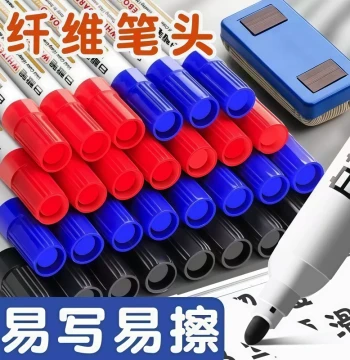 30-Pack Erasable Whiteboard Markers, Water-Based Black for Teachers, Safe Colorful Red/Blue for Kids, Chalkboard Painting Pens, Easy-Erase Thick Tip Markers with Fine Tips