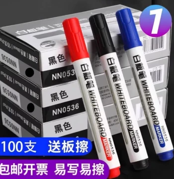 Erasable Whiteboard Markers for Teachers, Water-Based Markers for Kids' Teaching, Blackboard and Drawing Board Markers, Large Tip Black and Red Water-Based Ink Pens for Home Use, Easy-Erase High Capacity