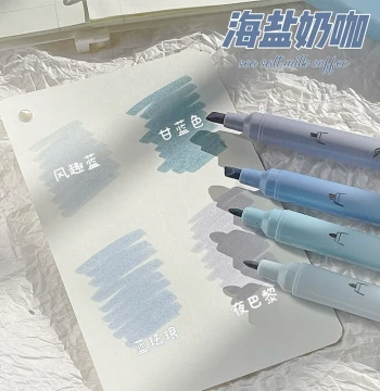 Dual-Tip Gradient Highlighter Marker Pens for Students, Colored Pens for Highlighting and Note-Taking, Specialized Colored Pens, Fluorescent/Silver Light for Junior High and Elementary Students, Morandi Color Series Multi-Color Journaling