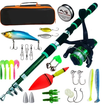 Kids' Specialized Ultra-Short Fishing Rod and Reel Set, 1.8m Children's Lure Rod Kit for Beginners Age 4+
