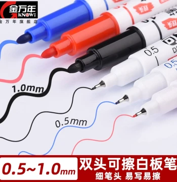 GEnvAnA 0.5~1mm Fine Tip Whiteboard Marker Erasable Fine Dual-tip Colored Pen Dry Erase Pen Lottery Trend Chart Price Map Ultra-fine Line Pen Small Characters Extra Fine Erasable Marker