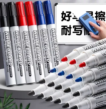 100-Pack Water-Based Erasable Whiteboard Markers for Teachers and Kids, Safe Thick-Tip Large Colorful Markers for Writing Boards, High Capacity Easy-Erase Whiteboard Pens