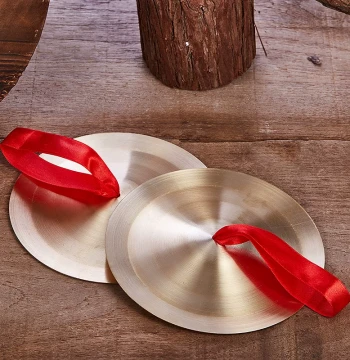 Copper Cymbals Set - Large and Small Brass Cymbals for Children's Drum Toys, Traditional Performance Props (Pair)