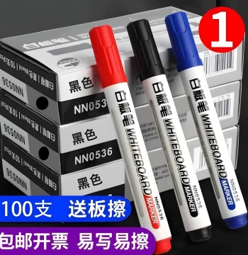Erasable Whiteboard Markers with Extra Large Broad Tips, Easy-Erase Black Pens for Teachers, Non-Toxic High-Capacity Writing Board Pens