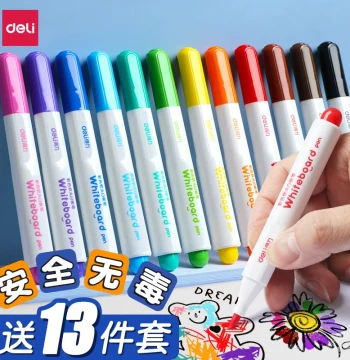 Deli Colored Whiteboard Markers Erasable Non-toxic Water-based Blackboard Drawing Board Note Highlighters Washable Easy Erase Fine Tip Small Size for Toddlers Writing Handwritten Newsletters Award-winning Secrets