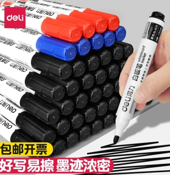 Deli Dry-Erase Whiteboard Markers Erasable Non-Toxic for Kids and Teachers Water-Based Blackboard Markers Special Red Writing Easy-Erase Broad Tip Large Head Marker Pens Free Shipping Invoice Available
