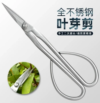 All-Stainless Steel Gardening Shears for Leaves and Buds, Pruning Scissors for Tender Shoots, Flower Arrangement, Bonsai Branches, Thickened Long-Handle Small Branch Trimmer