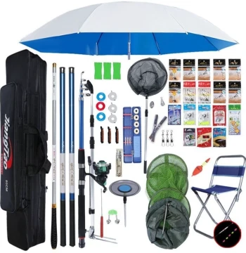 Complete Fishing Rod Set: Hand Rod, Sea Rod, Casting Rod, and Large Fish Rod Kit