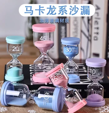 Macaron Creative Hourglass Timer for Kids and Students, Time Management Sand Timer 5/10/0 Minutes