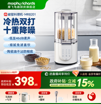 Morphy Richards Quiet Home Fully Automatic Multi-Function Soy Milk Maker Rice Paste Juicer Baby Food Blender Food Processor
