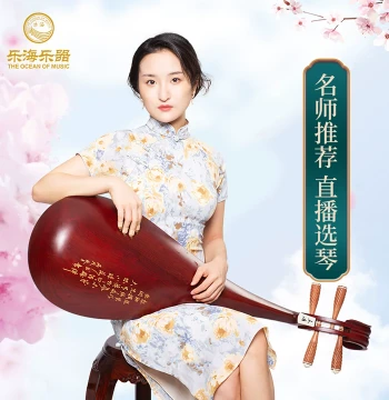 Lehai Pipa Instrument African Rosewood Material Natural Wood Color Wooden Pegs Wooden Phase Blooming Flowers Prosperity Classic Model 912-2
