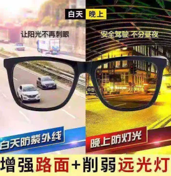 Night Vision Anti-Glare Myopia Clip-On Glasses for Men, Polarized Protective Driving and Fishing Eyewear for Women, Classic Ultra-Light Large Frame AA
