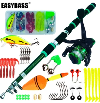 Kids' Lure Rod Ultra-Short Rod and Reel Set 1.8m Children's Fishing Rod, Telescopic Gun Handle Sea Casting Rod